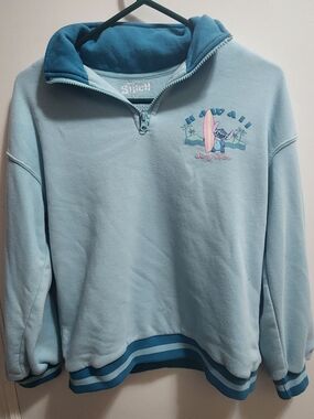 Disney Stitch Surf Tour Quarter Zip Youth XL Blue